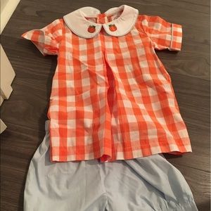 Boys Pumpkin short set